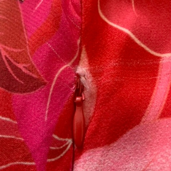 Farm Rio Philipa Maxi Dress size Large Red Tropical Floral Palm Leaf Print Boho - Picture 8 of 14